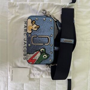 Marc Jacobs Blue Belt Bag / snapshot bad with Playful Cartoon Design